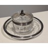 Confiturier en cristal, montures argent