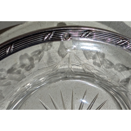 Confiturier en cristal, montures argent