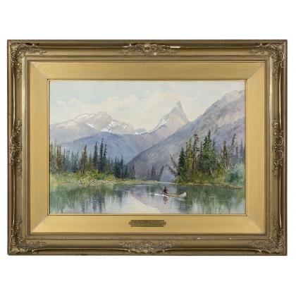 Aquarelle \"Mount Jasper\" signée BELL-SMIITH