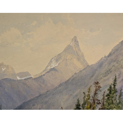 Aquarelle "Mount Jasper" signée BELL-SMIITH