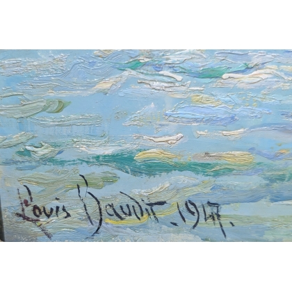 Tableau \"La Violette chargée de bois\" signé BAUDIT
