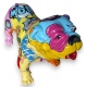 Bouledogue anglais en résine décor Pop Art