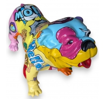 Bouledogue anglais en résine décor Pop Art