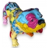 Bouledogue anglais en résine décor Pop Art