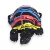 Tortue en résine noire, coulures de couleur
