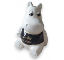 Hippopotame "La vie est belle" en résine