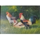 Tableau "Coq et poule" signé A. SCHÖNIAN