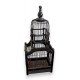 Cage à oiseaux en bois peint noir