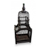 Cage à oiseaux en bois peint noir