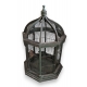 Cage à oiseaux octogonale en bois peint vert