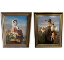 Paire de portraits signés SCHREURS