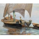 Tableau "Au large sur le lac" signé BAUDIT 1927
