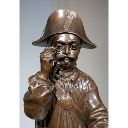 Bronze "Le garde-chasse" par CHENIER