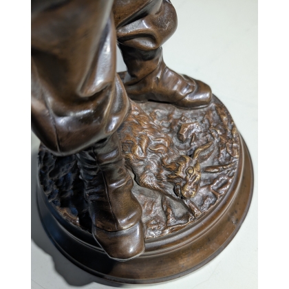 Bronze "Le garde-chasse" par CHENIER
