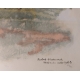 Gravure "Troupe d'oryx" signée Robert HAINARD