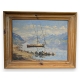 Tableau "Barque sur le Léman" signé G. PEITREQUIN