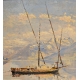 Tableau "Barque sur le Léman" signé G. PEITREQUIN