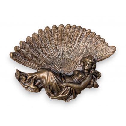 Vide-poche Femme à l\'éventail en bronze