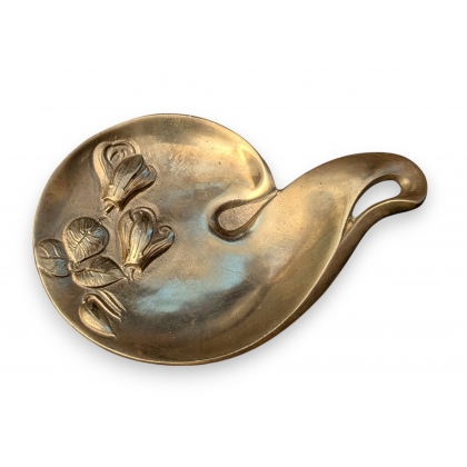 Vide-poche Cyclamen Art-Nouveau en bronze