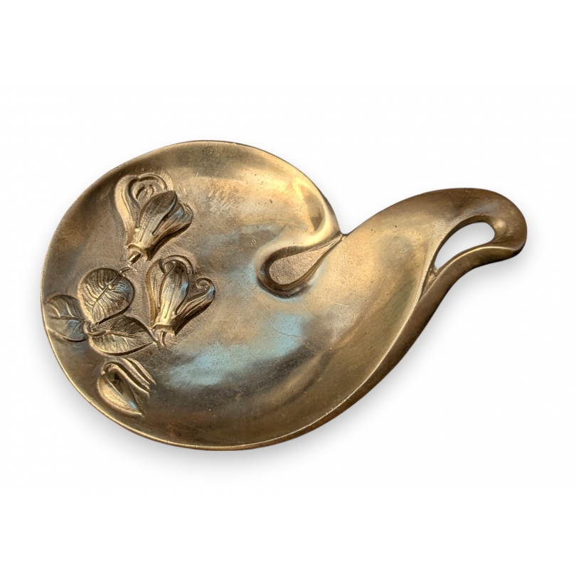 Vide-poche Cyclamen Art-Nouveau en bronze
