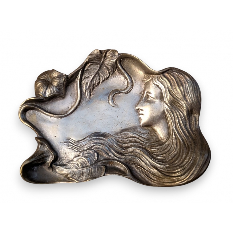 Vide-poche Femme Art-Nouveau en bronze