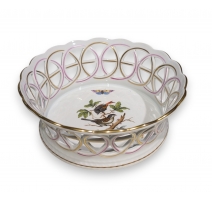 Coupe ajourée "Oiseaux" en porcelaine de Herend
