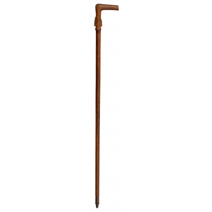 JZ walking stick with a carved wooden handle