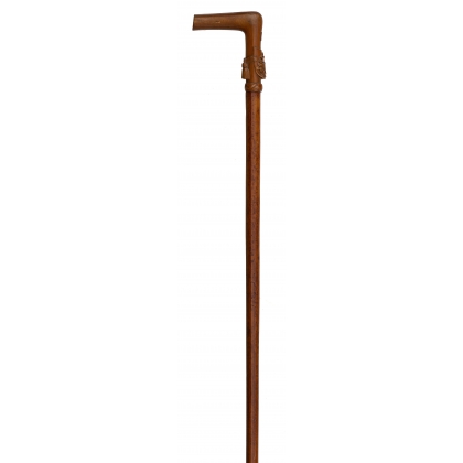 JZ walking stick with a carved wooden handle