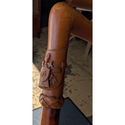 JZ walking stick with a carved wooden handle
