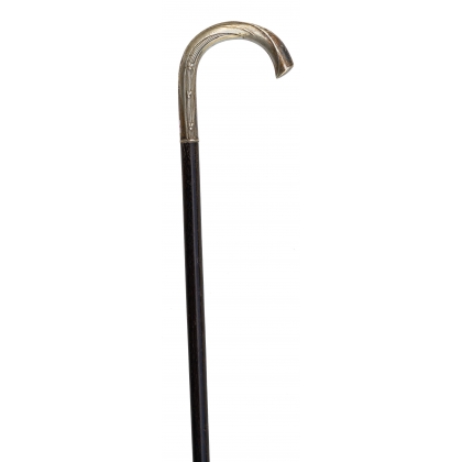 Silver-coloured metal walking stick