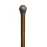 Umbrella walking stick with a silver-coloured metal knob