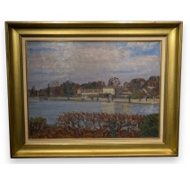 Tableau "Rolle vu de l'Ile" signé C. CHINET
