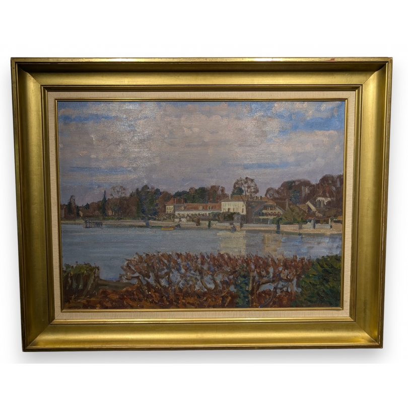 Tableau "Rolle vu de l'Ile" signé C. CHINET