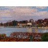 Tableau \"Rolle vu de l\'Ile\" signé C. CHINET