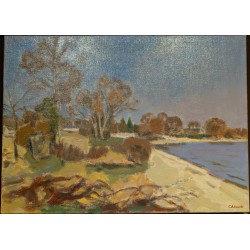 Tableau \"La Grève\" signé CHINET