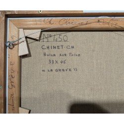 Tableau \"La Grève\" signé CHINET