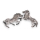 Combat de chevaux miniature en argent 833
