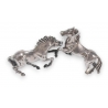 Combat de chevaux miniature en argent 833