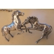 Combat de chevaux miniature en argent 833