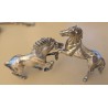 Combat de chevaux miniature en argent 833