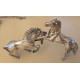 Combat de chevaux miniature en argent 833