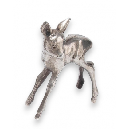 Faon miniature en argent 800
