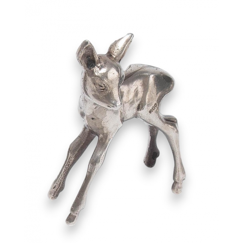 Faon miniature en argent 800
