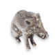 Sanglier assis miniature en argent 830