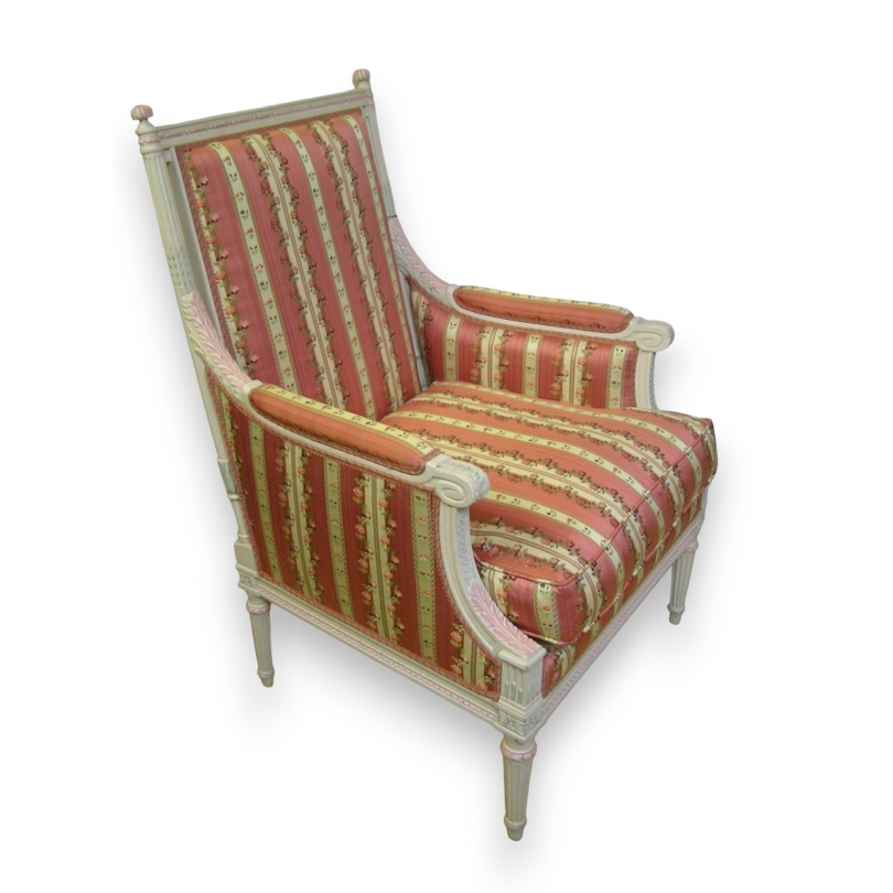 Bergère style Louis XVI laquée blanc