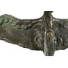 Bronze Héron en vol par Claude DE MUZAC