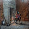 Tableau \"Mousquetaire à la cheminée\" signé ROTH