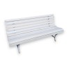 Banc de jardin avec pieds en fer et lattes blanche