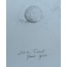 Dessin "Jeune fille et son chien" signé DE PORET