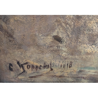 Tableau \"Porteuses de fagots\" signé KOPPENOL